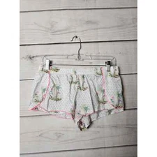 Victoria's Secret Womens Lounge Shorts Cotton Blend Tropical Print White S