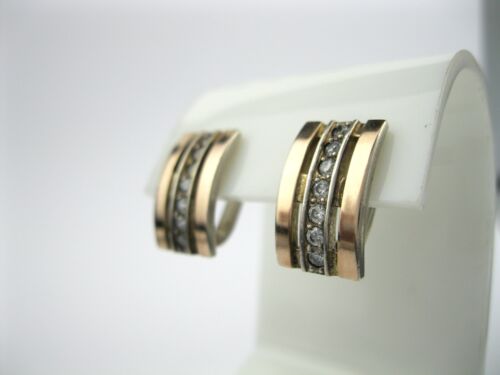 Set Ring Earrings Silver 925 and Gold 375 Size 9 Ukraine USSR - Picture 8 of 24