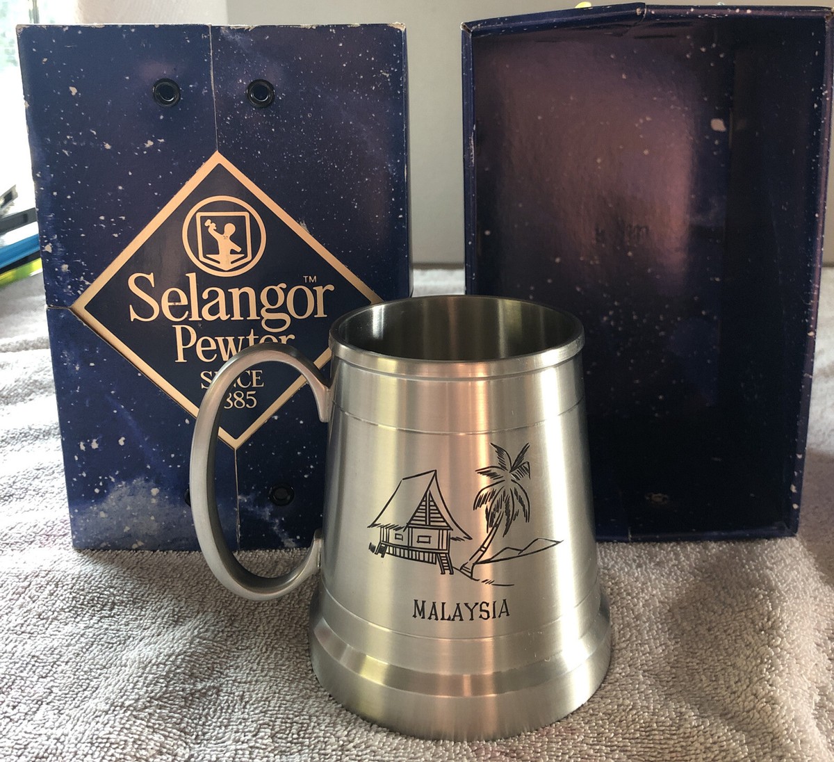 Selangor 97% Silver Pewter Mug Stein Coffee Cup Vintage Malaysia