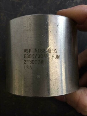 ASP 304 Stainless Steel Pipe Fitting, Socket Connect, 2'' Pipe Size, Straight  
