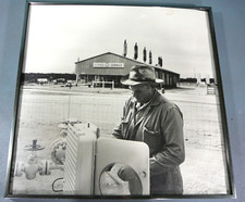 Vintage 1940's Photo 16" x 16" Cities Service Oil Company Meter Man Operator