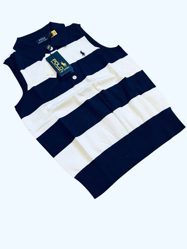 Polo Ralph Lauren EE. UU. Logo Abierto Polo Pullover a Rayas Para Mujer Talla XS Foto 4 de 4
