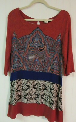 ANTHROPOLOGIE TOP BY AKEMI & KIN MULTI PRINT SIZE SMALL