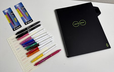 ROCKETBOOK BUNDLE LOT Reusable Planner Everlast Notebook Pilot Frixion Pens