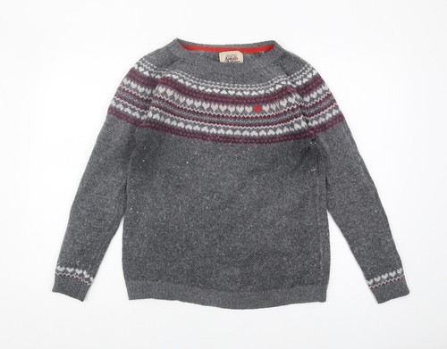 Arabella & Addison Fair Isle Pullover Pulli Damen grau
