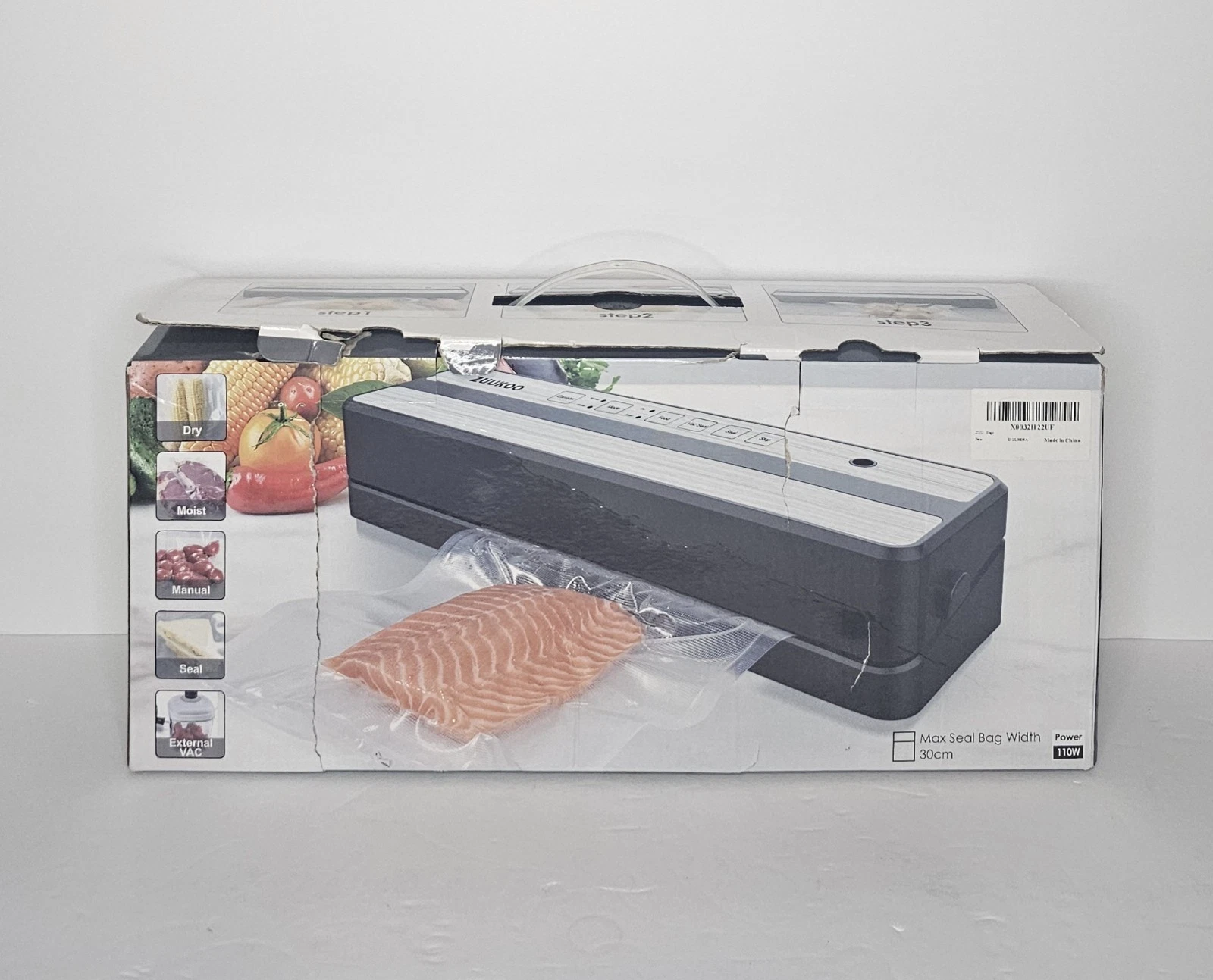 ZUUKOO Automatic Vacuum Sealer NEW IN BOX Dry/Moist/Manual Mode + Bags & Hose