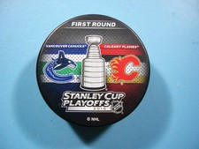 2014/15 VANCOUVER CANUCKS CALGARY FLAMES HOCKEY STANLEY CUP PLAYOFFS PUCK SHARP+