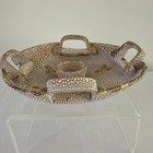 Vintage Lava Pebble Glaze Italian Pottery Trinket Dish Bowl Fanciullaci — photo 2