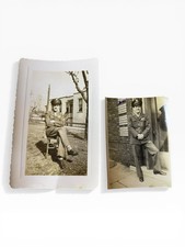 WWII Era Soldier Photo Lot 2 Original Military Uniform Candid 1940s