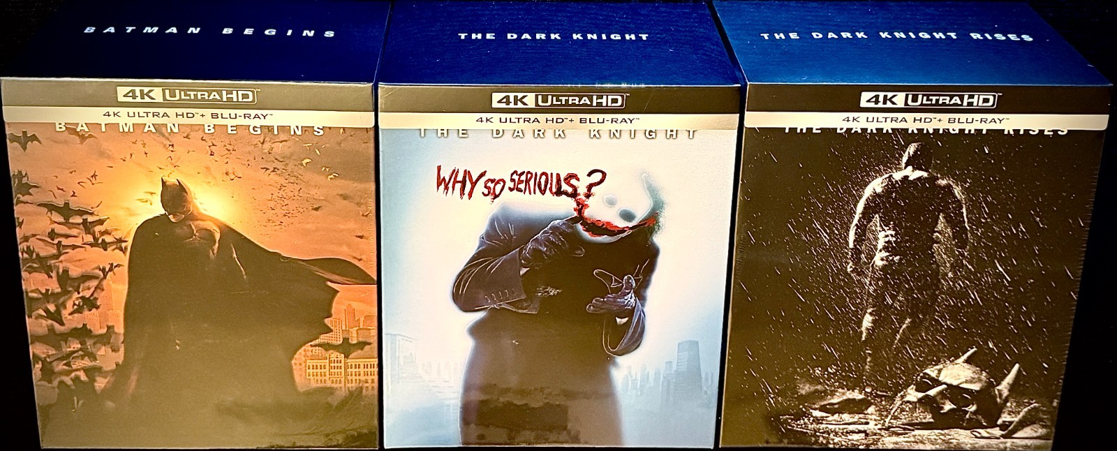 DARK KNIGHT TRILOGY MANTA LAB ONE-CLICK BOXSET 4K UHD BLURAY STEELBOOK *SEALED*