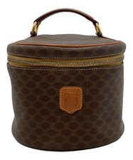 CELINE Macadam Vanity Hand Bag Brown PVC Leather Vintage USED from JP TR