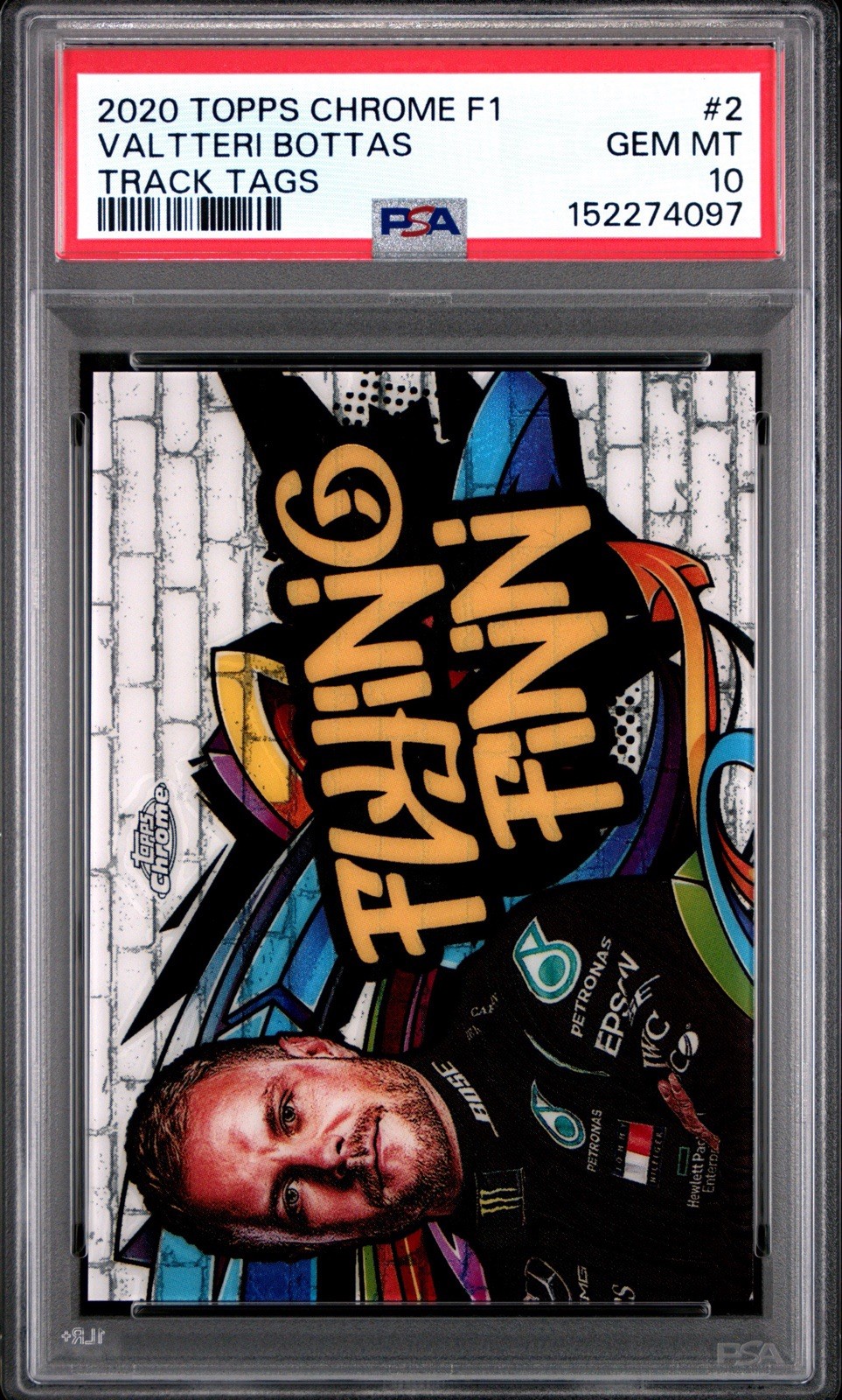 2020 TOPPS CHROME FORMULA 1 TRACK TAGS #2 VALTTERI BOTTAS PSA 10