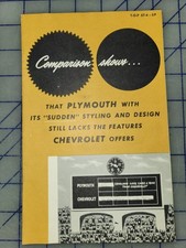 1957 Chevrolet Comparison Shows Plymouth Training Manual Brochure Original