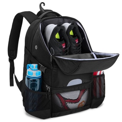 DSLEAF Soccer Backpack for Men, Basketball Bag with Ball Space and Separate Shoe