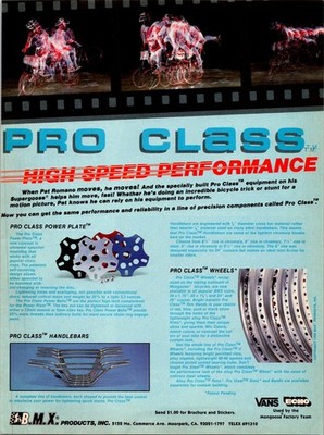 1984    PRO CLASS Power Plate Wheels Print Ad   80s BMX Mongoose Vans Echo FA.19