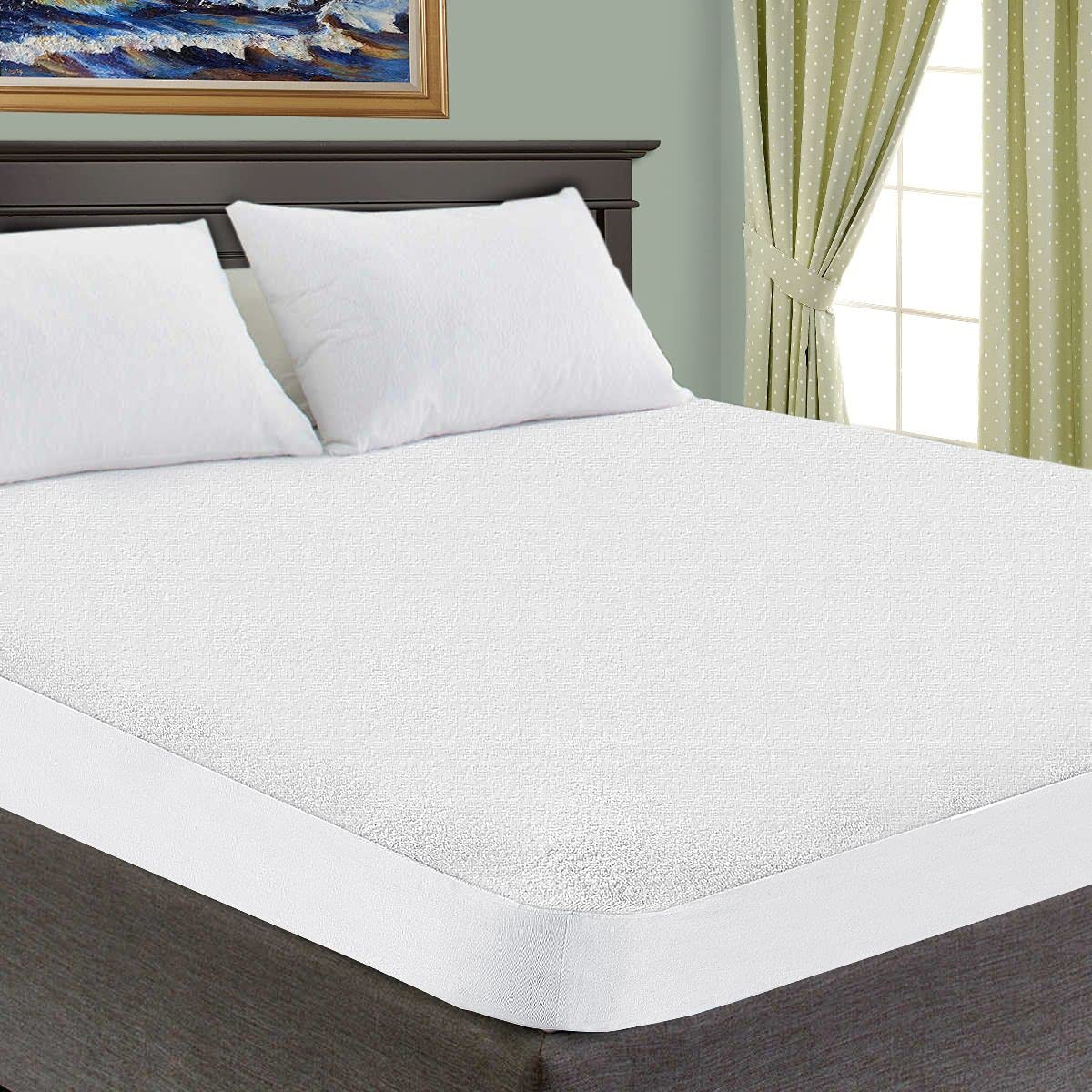 Mattress Protector, Waterproof Backing, Soft Cotton Terry, Hypoallergenic, Br...-image