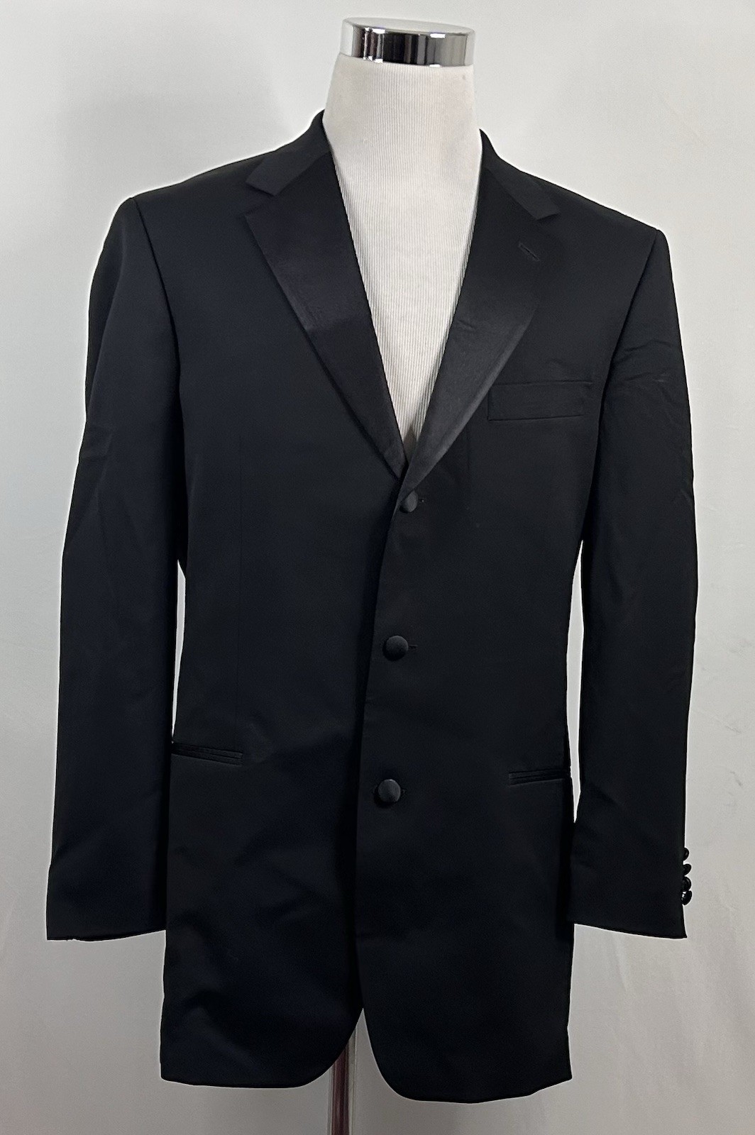 Hugo Boss 40L Baker Jazz US Tuxedo Jacket 100% Wool All Black Three Button thumbnail 2
