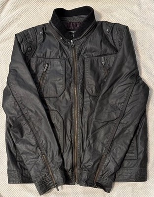 GUESS BOMBER Jacket 4 Pocket Black  Men s X Large  Aviator Flight Style