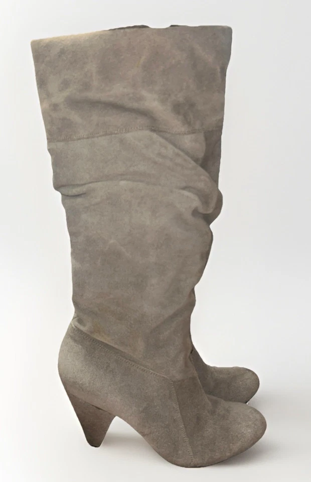 BCBGeneration Gris Gamuza Slouch Botas Altas 8.5 B Cuero Superior Boho Y2K Zapatos Foto 4 de 4