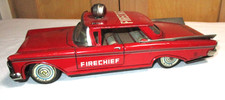 VINTAGE YONEZOWA TIN FRICTION 1959 BUICK FIRE CHIEF CAR MADE IN JAPAN