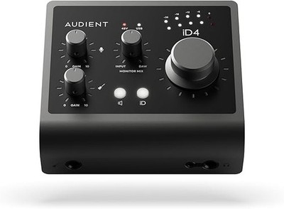 Audient Audio Interface iD4 MKII, USB-C 2x2 Audio Interface - Black,