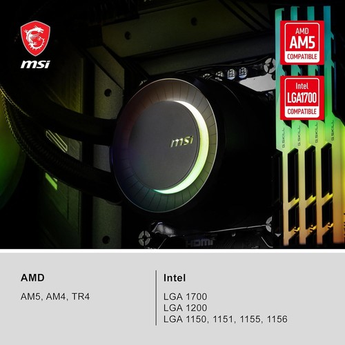 MSI MAG CoreLiquid E360 Black - AIO ARGB CPU Liquid Cooler - Rotating 360mm - Afbeelding 8 van 9