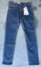 Levi's 512 Slim Taper Jeans W29 L32 Stretch Leopard Print Denim COOLMAX