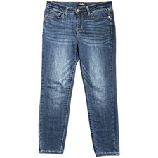 JUDY BLUE Relaxed Fit Jeans Womens Size 29 Dark Wash Distressed Denim