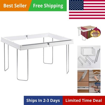 Hanging File Folder Frames, Adjustable, 13  W x 9.25  H x 16 -24  L, White an...