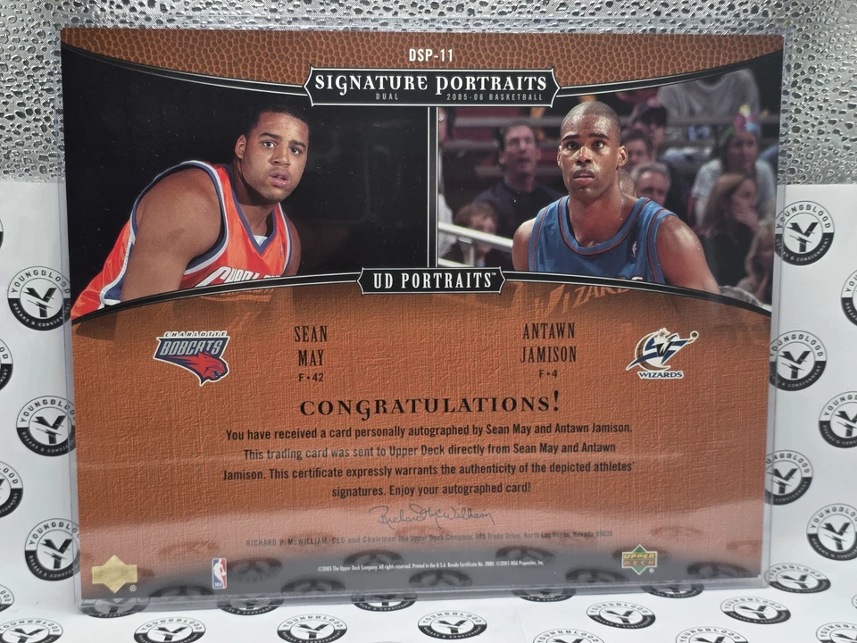2005-06 Upper Deck Portraits Signature Portraits Dual Auto May/Jamison  25/40 - Image 2 of 2