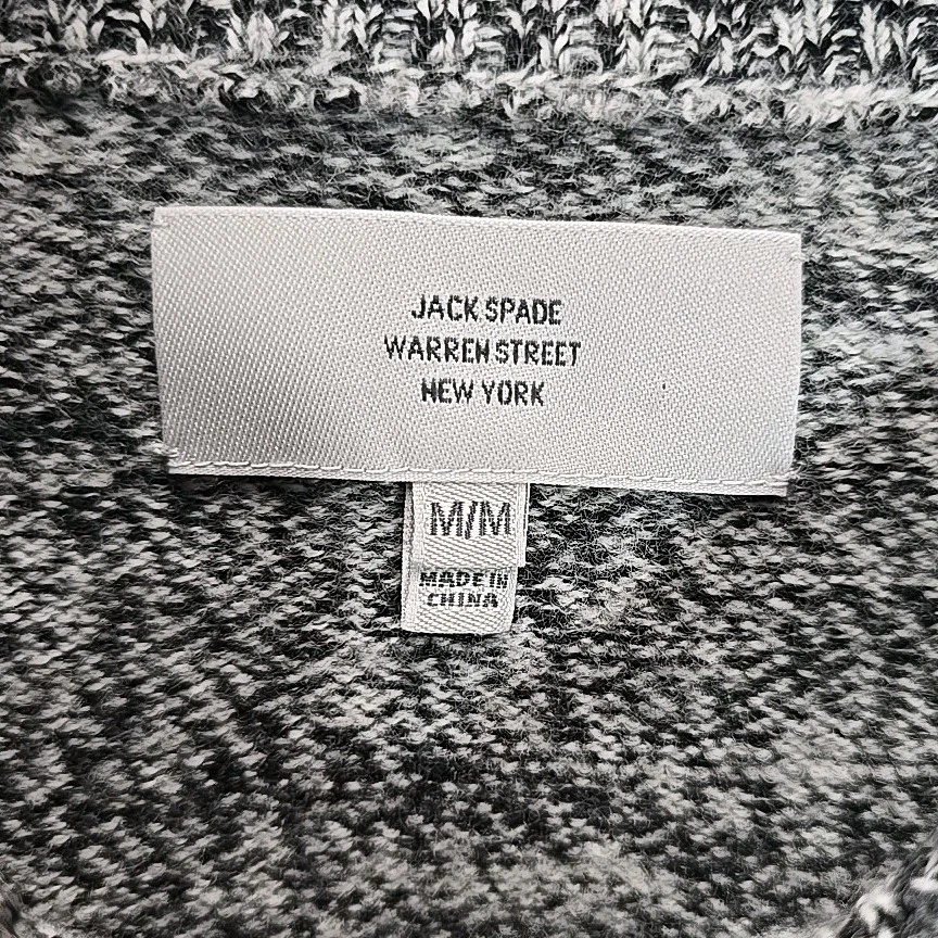 Jack Spade Mens Olson Marled Crew Neck 100% Wool Sweater Sz M Grey Black - Image 3 of 4