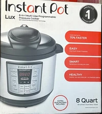 Instant Pot IP-LUX80- 8 Qt 6-in-1 Multi-Use Programmable Pressure Cooker 