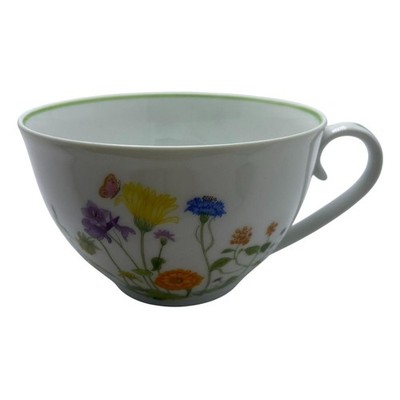 Denby Langley Wonderland Flat Cup 2-1/4'' Portugal Multicolor Flower 1976-81