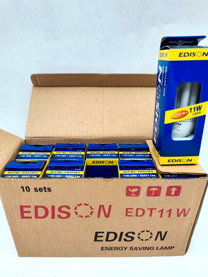 10x Edison Energiesparlampe 11 W E27