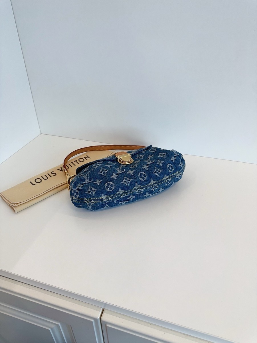 Louis Vuitton Denim Monogram Pleaty Shoulder Bag Vintage Blue