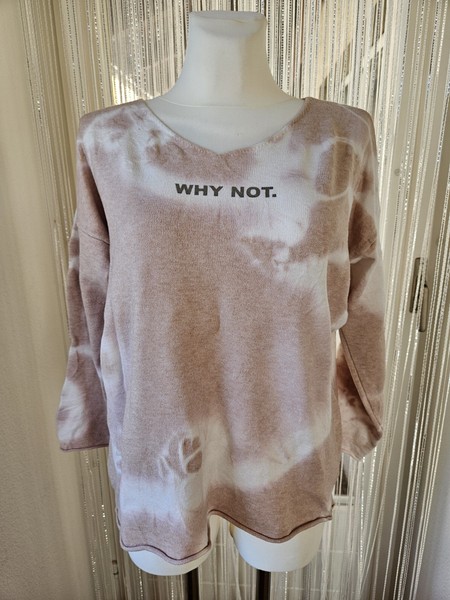 Viscose Batik Pulli in Beige/Creme