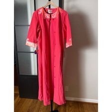 VINTAGE DEADSTOCK NWT Lounge Craft Original Fleece Satin Housecoat Size Small