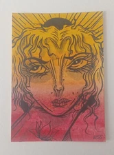 OOAK ACEO Figurative Art Card, Girl Art By ESS22, 3.5 x 2.5 in., Unframed