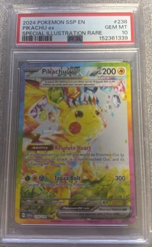 New ListingPokémon Pikachu ex 238/191 Surging Sparks Special Illustration Rare PSA 10