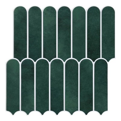 Matte Dark Green Peel and Stick Tiles, 3D Wall Stickers, 10 Sheets, Ultra-Lig...