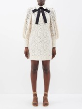 Wonderland Floral-Embroidered Lace Shirt Dress