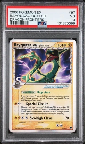 Rayquaza EX 97/101 Ultra Rare Dragon Frontiers Pokemon PSA 3 *099