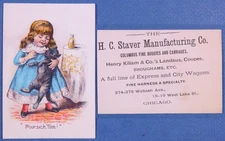 H C Staver Mfg Co Buggies Carriages Landaus Coupes Broughams Trade Card-s4