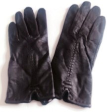 Women's NEW 100 Fleece Lined Leather Gloves Black Size- Medium