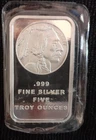 5 oz. Silver Silvertowne Buffalo Bar .999 Fine Silver