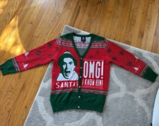 🎅 The Elf OMG, Santa I Know Him! Ugly Christmas Sweater Men’s X LARGE Cardigan