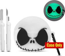 Glow in the Dark Case Cover for Galaxy Buds 3/3 Pro with Cleaning Kit - White