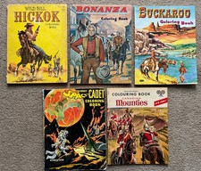 5 VINTAGE COLORING BOOKS 1950'S AND 1960'S MOSTLY UNCOLORED