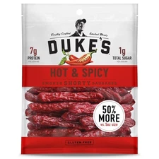 Hot and Spicy Smoked Shorty Sausages for Charcuterie Boards 7g Protein Per