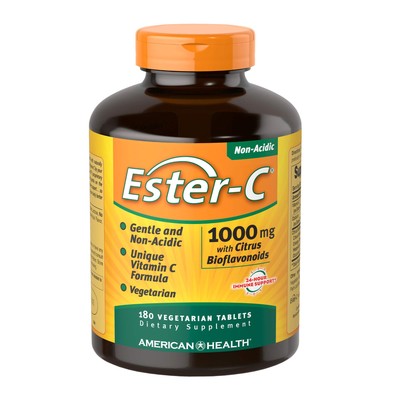 Ester C Vitamin C 1000mg Immune Support Tablets 180 Count Vegan Non GMO